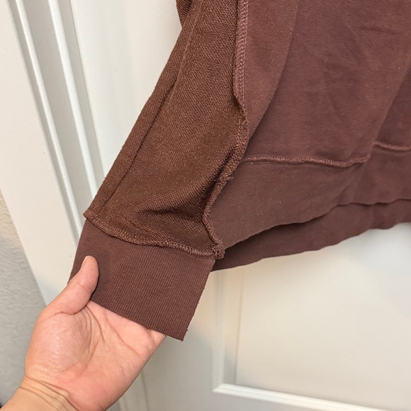 Amazon Essentials Women's Maroon Button-Up Sweatshirt - Picture 10 of 12